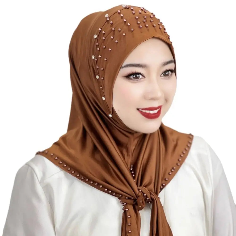 Comfortable Beaded Muslim Hijab
