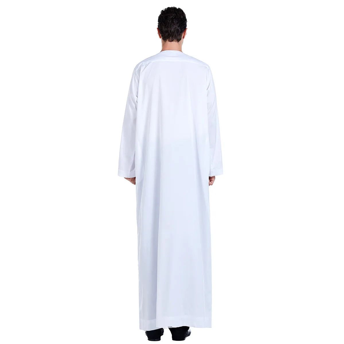Dubai Men's  Thobe Robe Black White Long Sleever