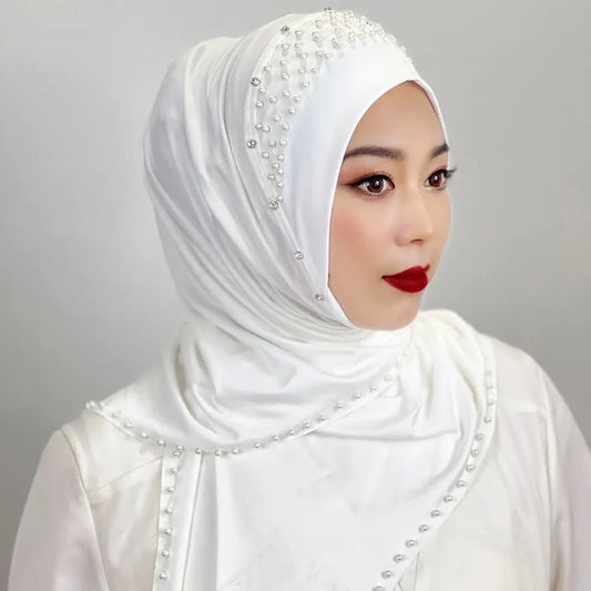 Comfortable Beaded Muslim Hijab