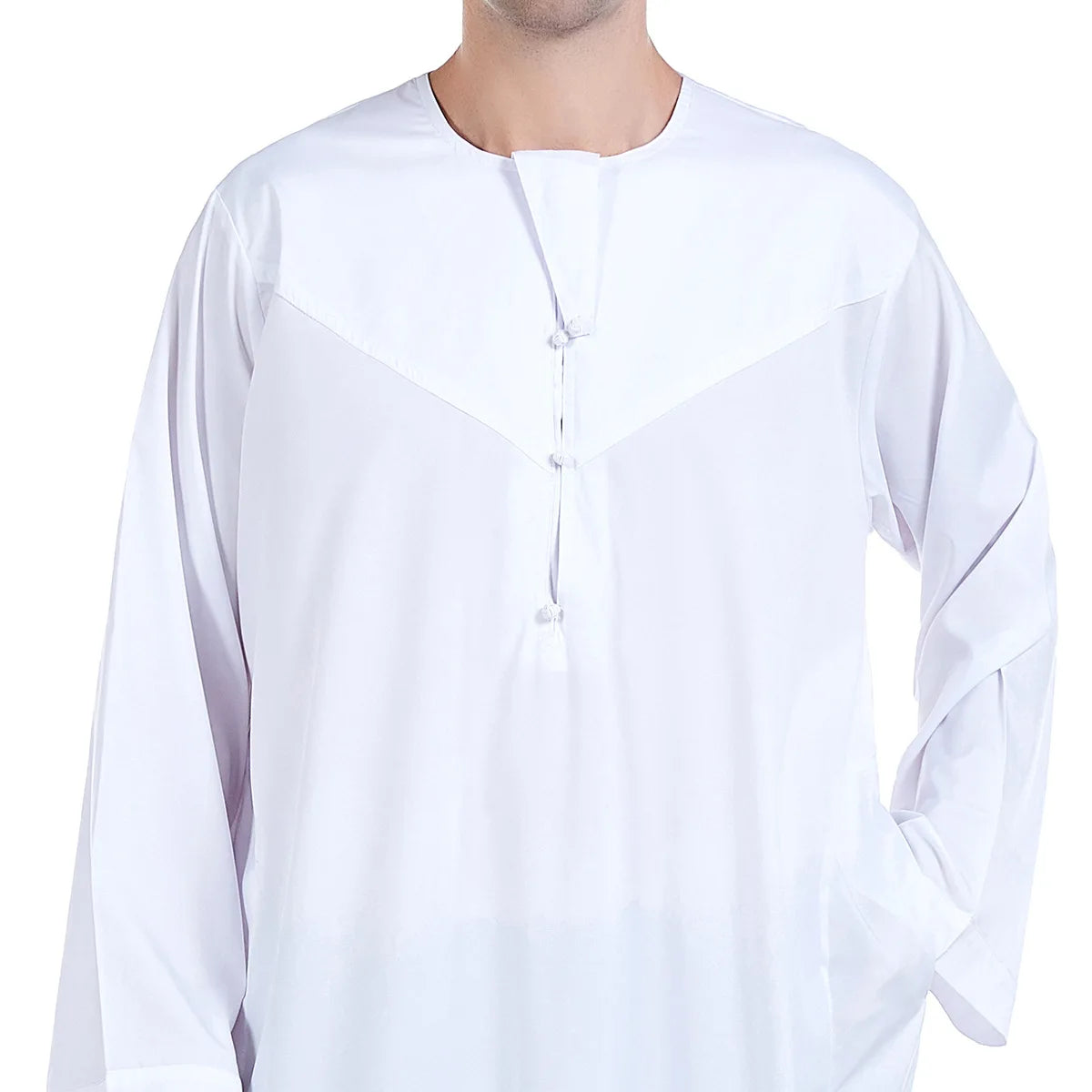 Dubai Men's  Thobe Robe Black White Long Sleever