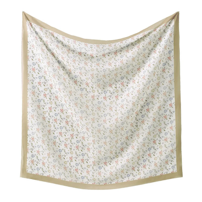 Wholesale 110*110cm Printed Viscose Scarf Malaysia Floral Square Hijabs Laser Edge Maldives Scarves Premium Muslim Woman Hijabs