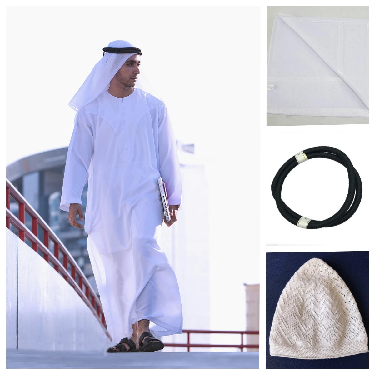 Dubai Jubba Thobe Kaftan  Headscarf